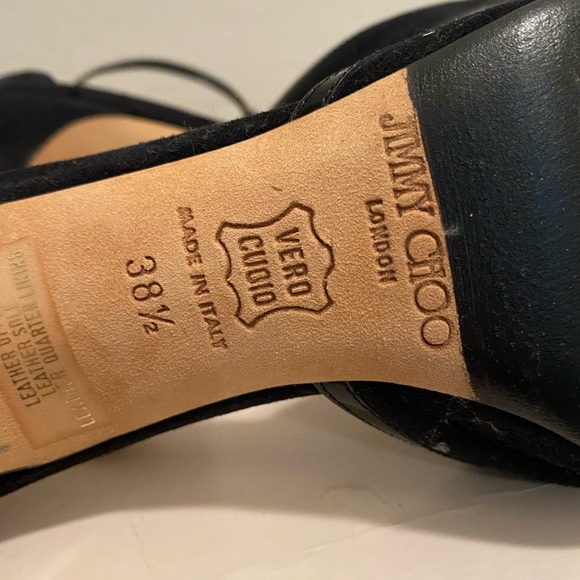 Jimmy Choo 38.5 Black patent leather/Suede Ankle Strap Heel - Picture 6 of 6